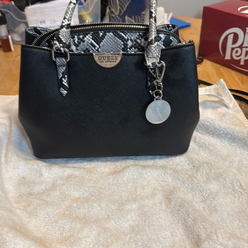 GUESS Black and Snake Print Women's Bag